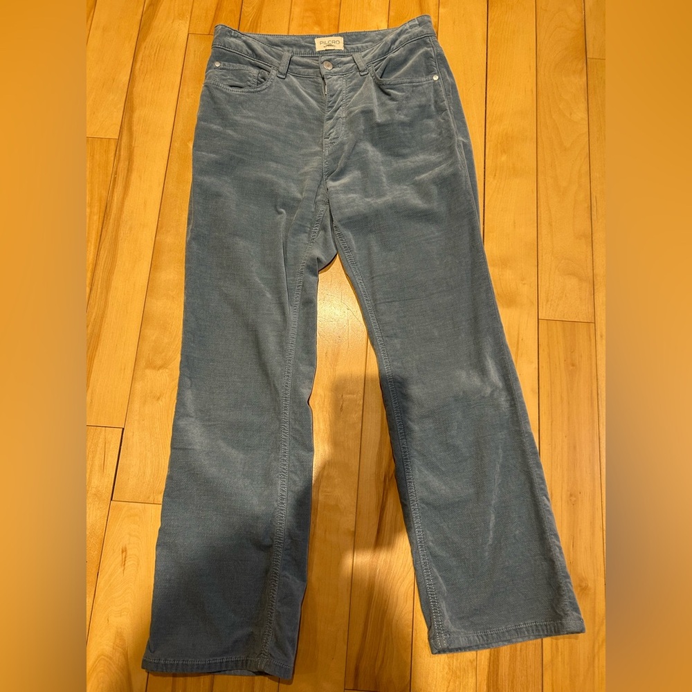 Pilcro Washed Velvet cropped flare pants